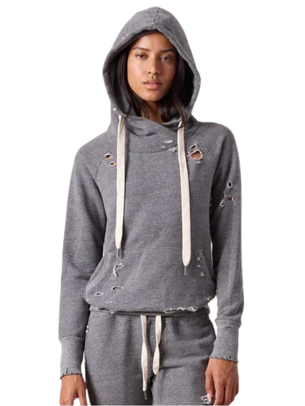 NSF Lisse Fitted Destroyed Melange Terry Hoodie